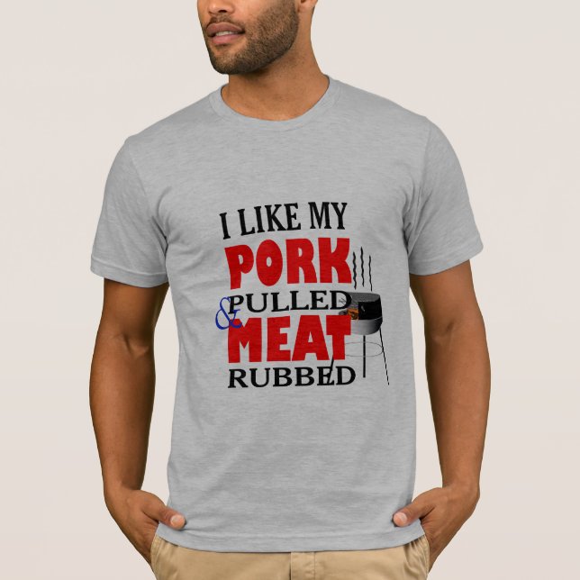 Jag tycker om att gris kött stubbad lustig tshirde tröja (Framsida)