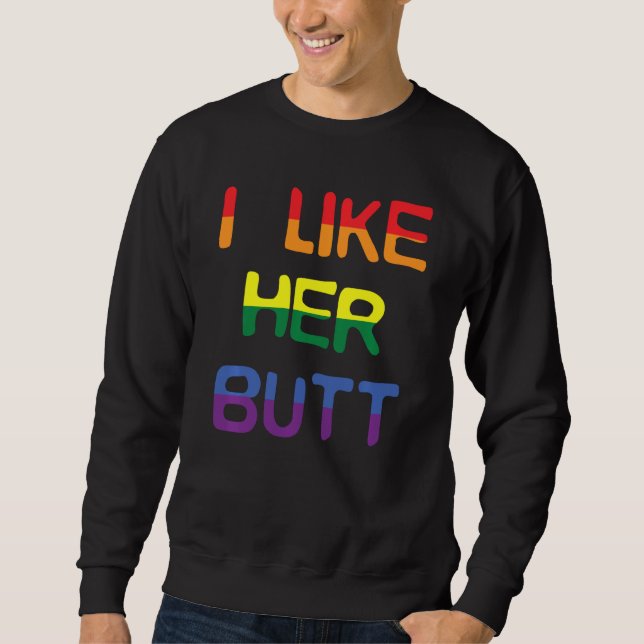 Jag tycker om att hennes Lesbisk Lgbt-komplimentko Lång Ärmad Tröja (Framsida)