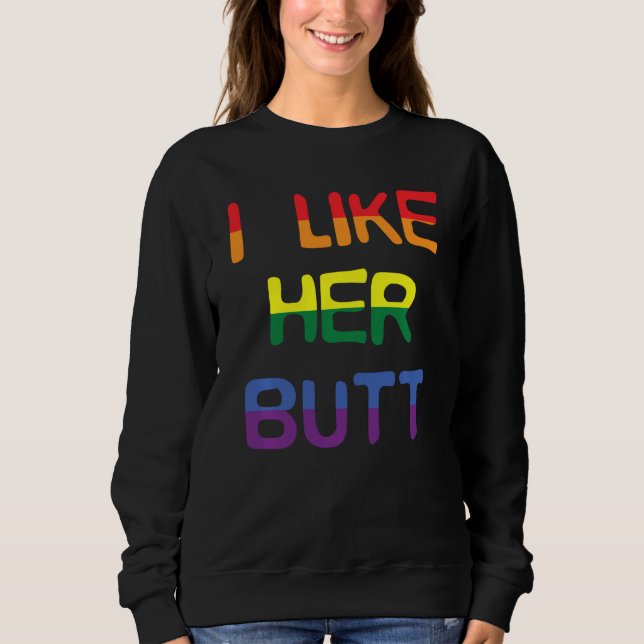 Jag tycker om att hennes Lesbisk Lgbt-komplimentko T Shirt (Framsida)