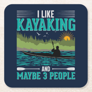 Jag tycker om att Kayaking mer än människor Underlägg Papper Kvadrat