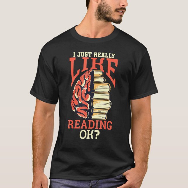 Jag tycker om att läsa OK Bok Reader T Shirt (Framsida)