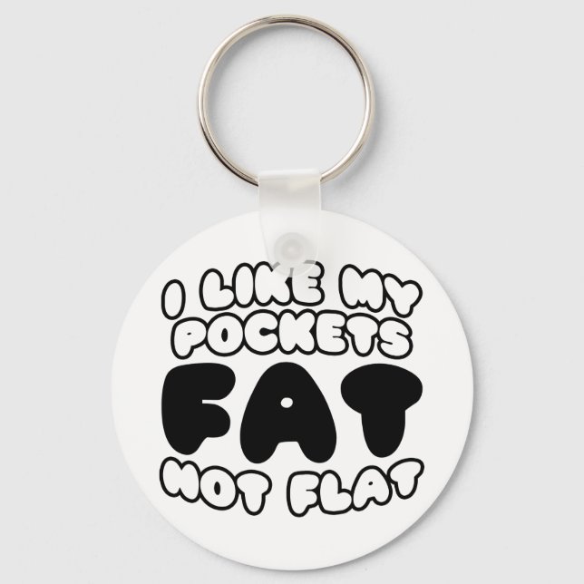 Jag tycker om att min Tjock inte är platt Nyckelring (Framsida)