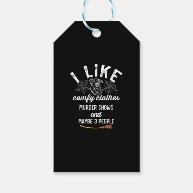 Jag tycker om att Murder visar komfy Clothes Match Presentetikett (Framsidan)