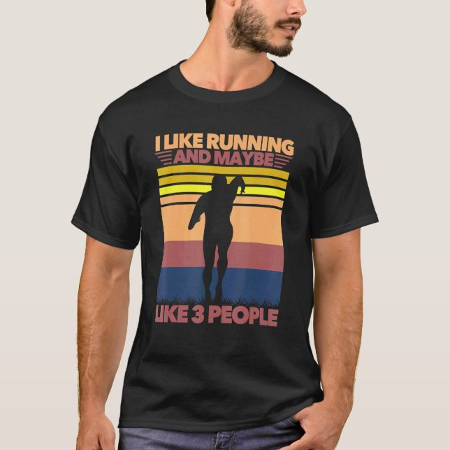 Jag tycker om att springa och kanske tre Idrottsmä T Shirt (Framsida)