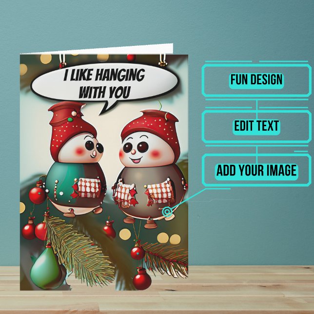 Jag tycker om att umgås med dig i jultomten Helgda Kort (Share your love this year with a Holiday greeting card using a fun design.)
