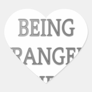 Jag tycker om att vara märklig Konstig: fet textde Hjärtformat Klistermärke