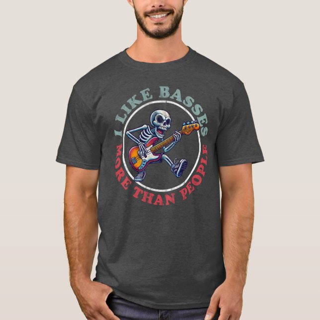 Jag tycker om Bass mer än folk T Shirt (Framsida)