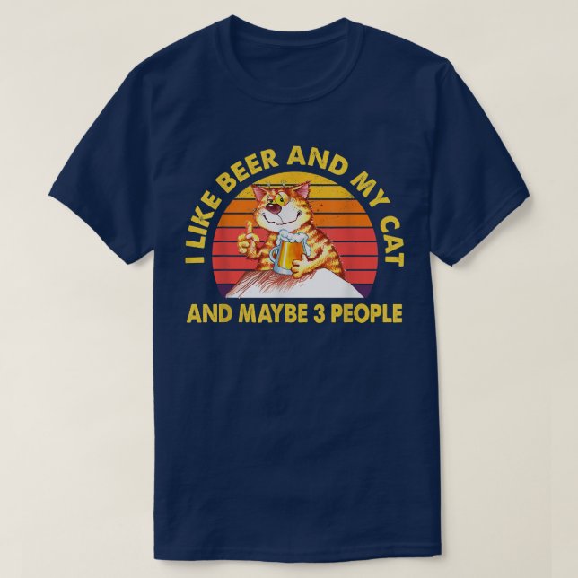 Jag tycker om Beer My Cat och kanske tre personer. T Shirt (Design framsida)