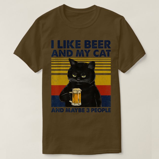 Jag tycker om Beer My Cat och kanske tre personer. T Shirt (Design framsida)