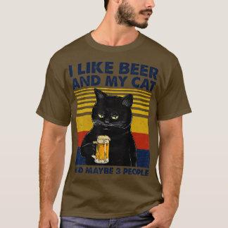 Jag tycker om Beer My Cat och kanske tre personer. T Shirt