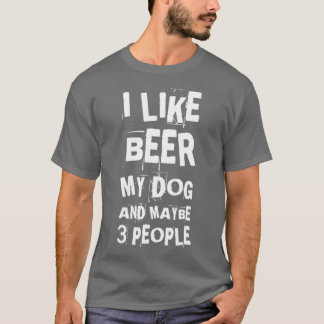 Jag tycker om Beer My Hundar kanske 3 människor är T Shirt
