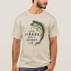 Jag tycker om Big Bass Funny Fishing T Shirt