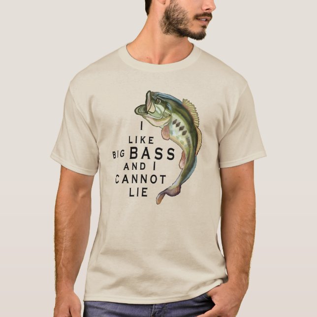 Jag tycker om Big Bass Funny Fishing T Shirt (Framsida)