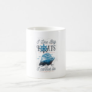 Jag tycker om Big Boats och jag kan inte Ljuga Kaffemugg