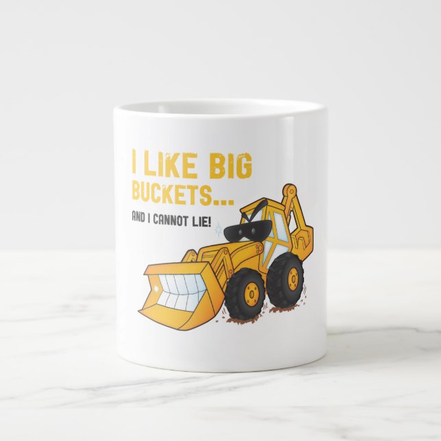 Jag tycker om Big Bucks Backhoe Coffe Mugg Jumbo Mugg (Framsidan)