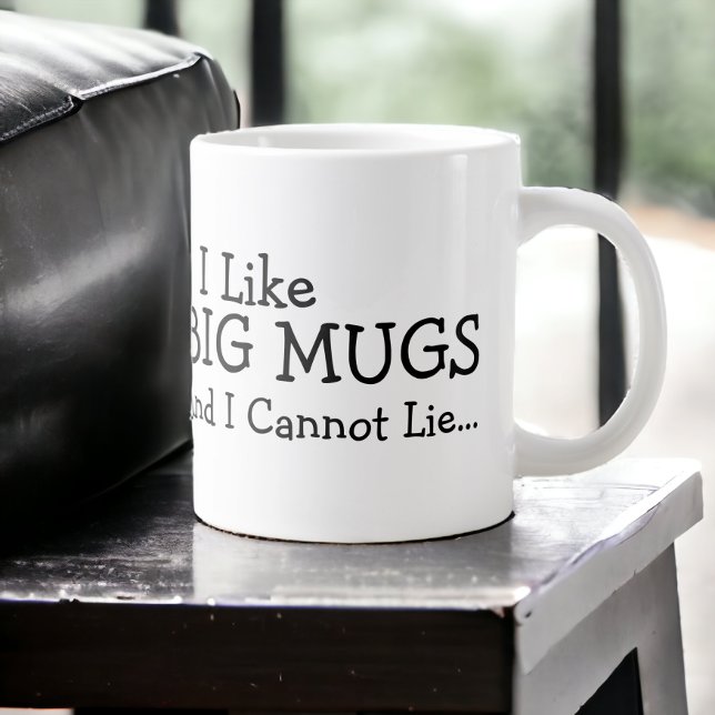 Jag tycker om Big Mugg och kan inte Ljuga Jumbo Mugg (I Like Big Mugs And I Cannot Lie . A large mug from Ricaso)