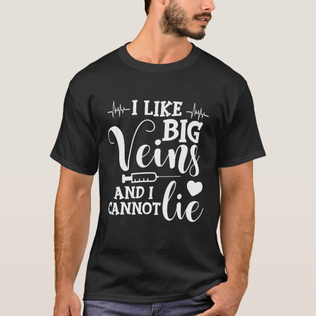 Jag tycker om Big Veins och jag kan inte Ljuga Dia T Shirt (Framsida)