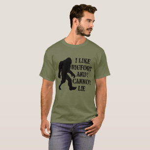 Jag tycker om Bigfoot och kan inte Ljuga T Shirt