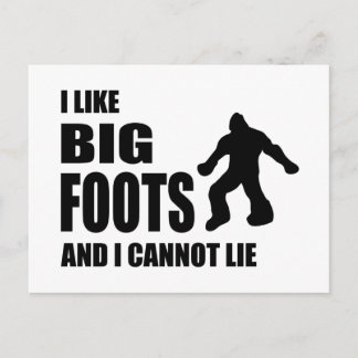 Jag tycker om Bigfoots och jag kan inte Ljuga Vykort