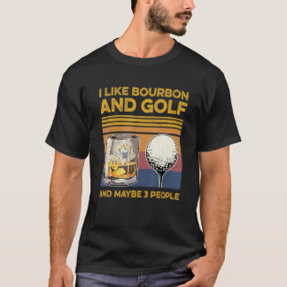 Jag tycker om Bourbon och kanske 3 personer Golf V T Shirt