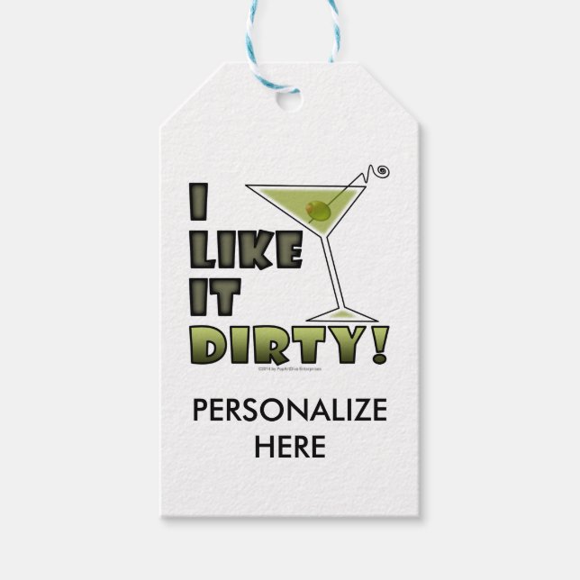 JAG TYCKER OM DET ÄR SVÅRT! Dirty Martini Cocktail Presentetikett (Framsidan)