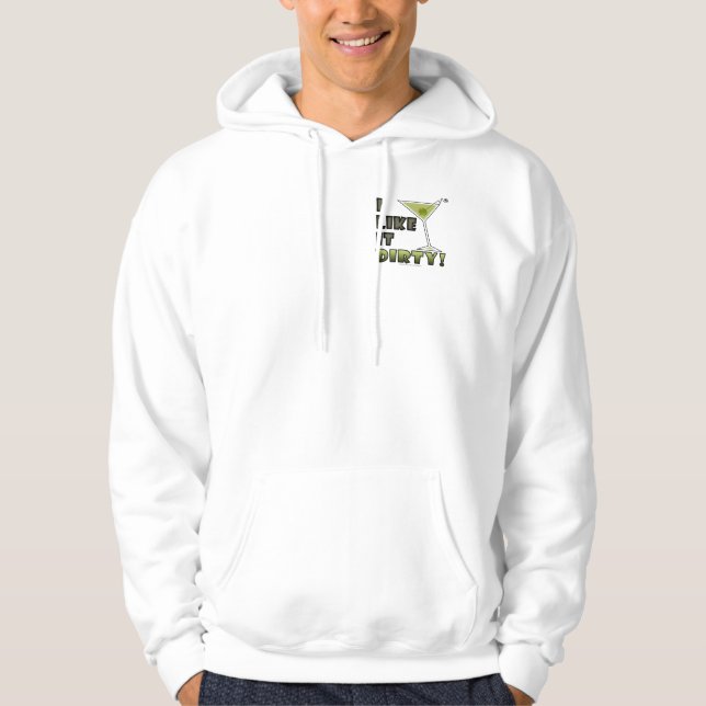 JAG TYCKER OM DET ÄR SVÅRT! Dirty Martini Cocktail Sweatshirt Med Luva (Framsida)