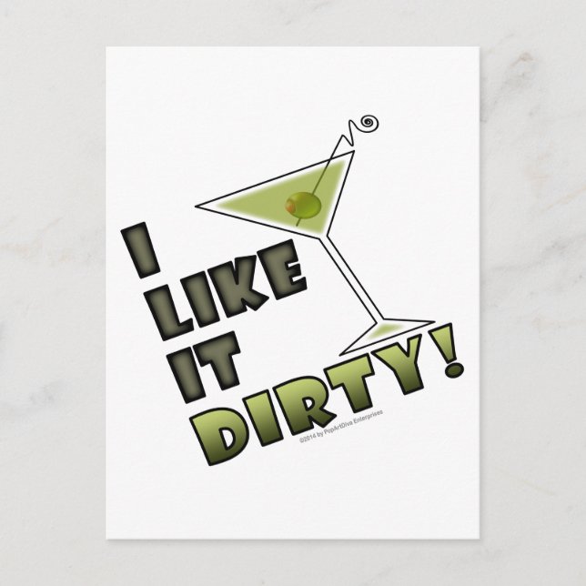 JAG TYCKER OM DET ÄR SVÅRT! Dirty Martini Cocktail Vykort (Framsida)