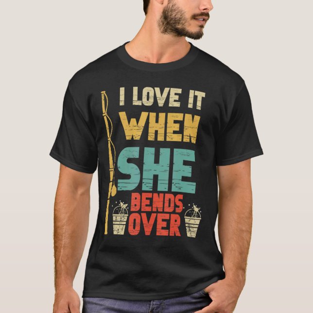 Jag tycker om det när hon satsar mer på fiske t shirt (Framsida)