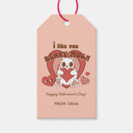 Jag tycker om dig Beary Rech Groovy Valentine Presentetikett