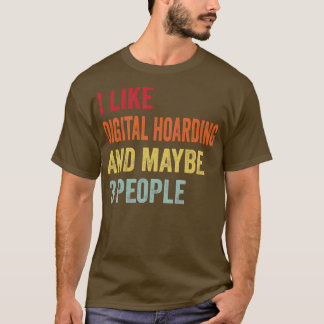 Jag tycker om digital internering kanske 3 persone t shirt