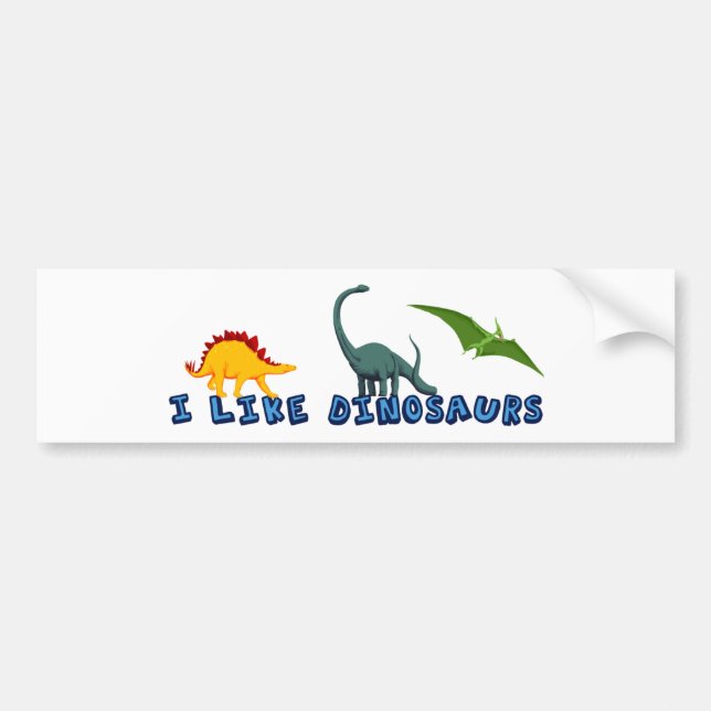 Jag tycker om dinosaurier bildekal (Framsidan)