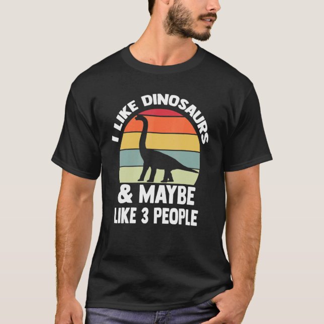 Jag tycker om dinosaurier och kanske som tre dokto t shirt (Framsida)