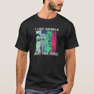 Jag tycker om djur mer än folk Grunge Stil T Shirt