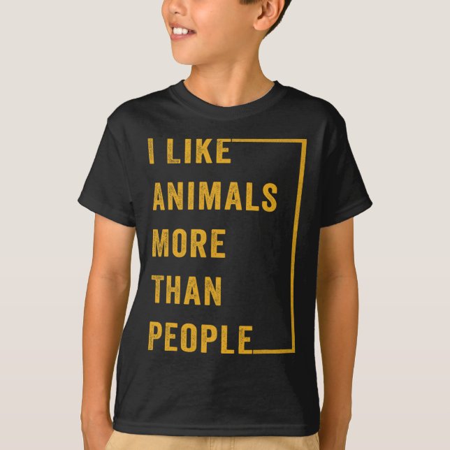 Jag tycker om djur mer än människor 1 t shirt (Framsida)