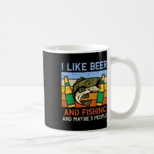 Jag tycker om fiske och 3 personer Retro Fisherman Kaffemugg