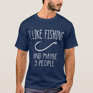 Jag tycker om fiske och kanske 3 fiskeredskap t shirt