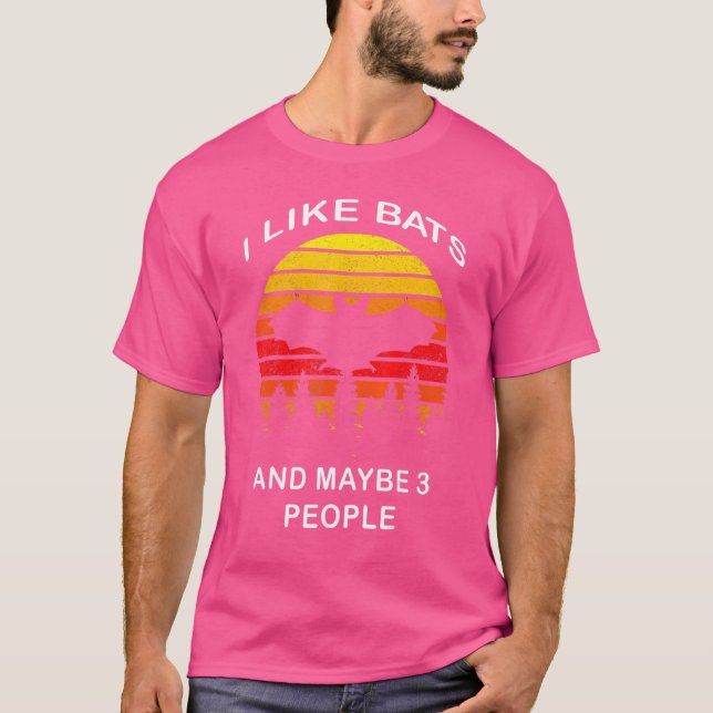 Jag tycker om Fladdermus och kanske tre Fladdermus T Shirt (Framsida)