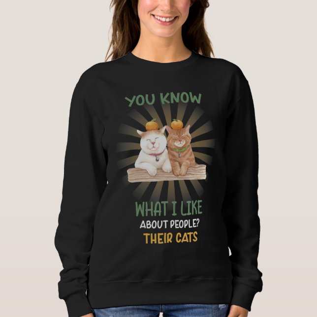 Jag tycker om folk deras katter Sarcastic Ord O T Shirt (Framsida)