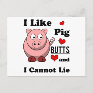Jag tycker om Gris Butts underbara Gris Butt-roast Vykort