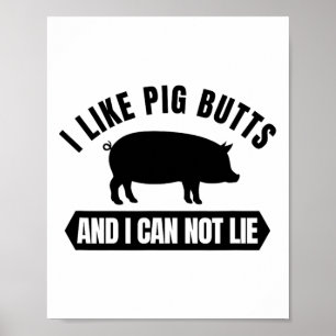 Jag tycker om Gris-knapp och jag kan inte Ljuga lu Poster