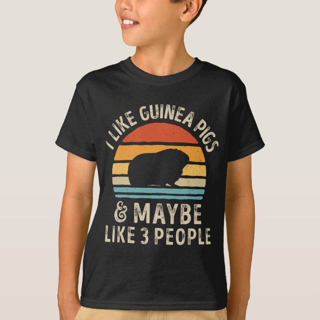 Jag tycker om Guinea Grisar och kanske 3 People Gu T Shirt (Framsida)