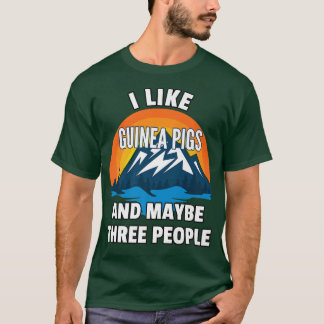 Jag tycker om Guinea Grisar och kanske tre persone T Shirt