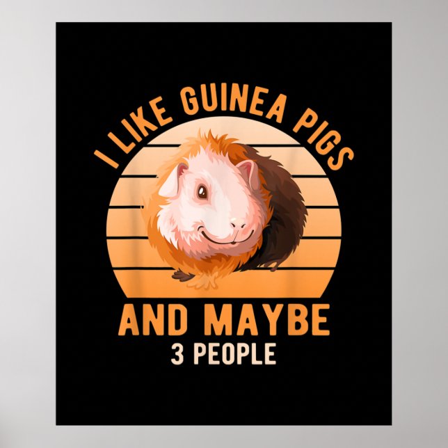 Jag tycker om Guinea Grisar Wheek Cavy Älskare Gui Poster (Framsidan)