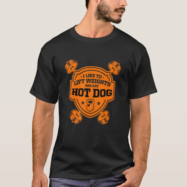 Jag tycker om Hiss-vikter och Hund för matsalsarbe T Shirt (Framsida)