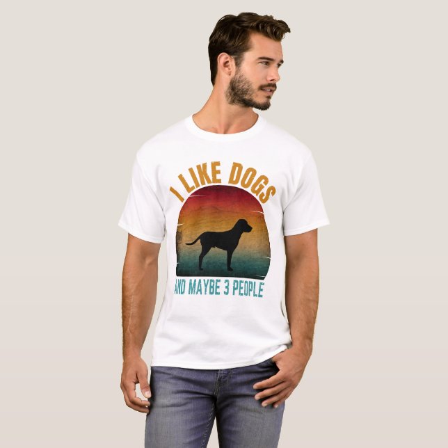 JAG TYCKER OM HUND OCH KANSKE 3 PERSONER T SHIRT (Hel framsida)
