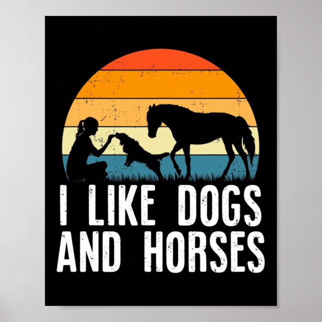 Jag tycker om Hundar och hästar som Riding Dotter  Poster (Framsidan)