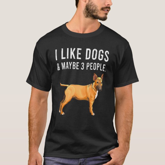 Jag tycker om Hundar och kanske 3 peo. T Shirt (Framsida)