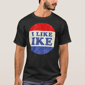 Jag tycker om Ike Vintage för politiska knappar Di T Shirt