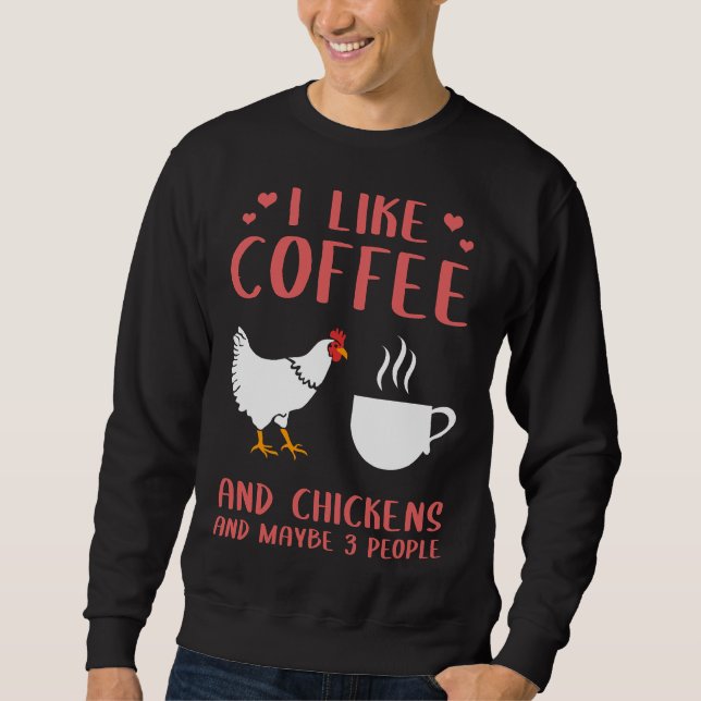 Jag tycker om kaffe- och kycklinguppfödning lång ärmad tröja (Framsida)