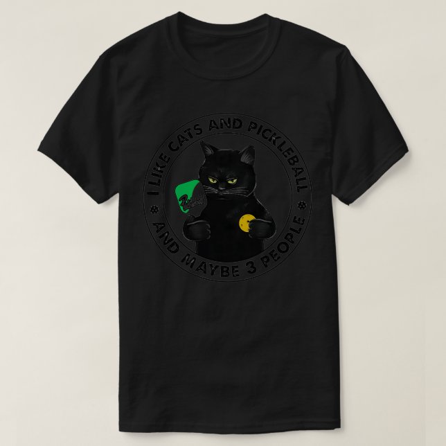 JAG TYCKER OM KATT OCH PICKLEBALL OCH KANSKE 3 PER T SHIRT (Design framsida)